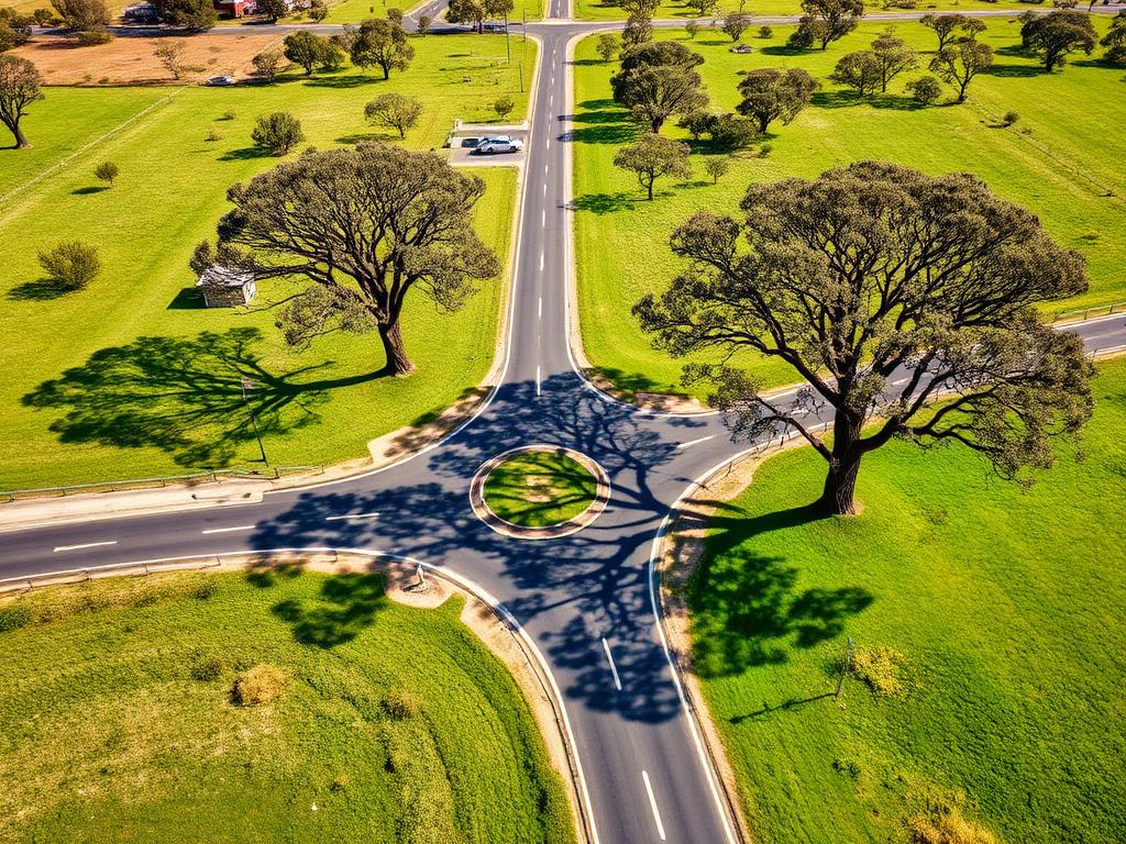 Aerial view of road near Wamuran